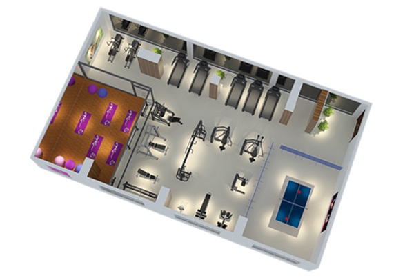 120平方健身房配置方案-广西快盈VIII体育健身器材有限公司