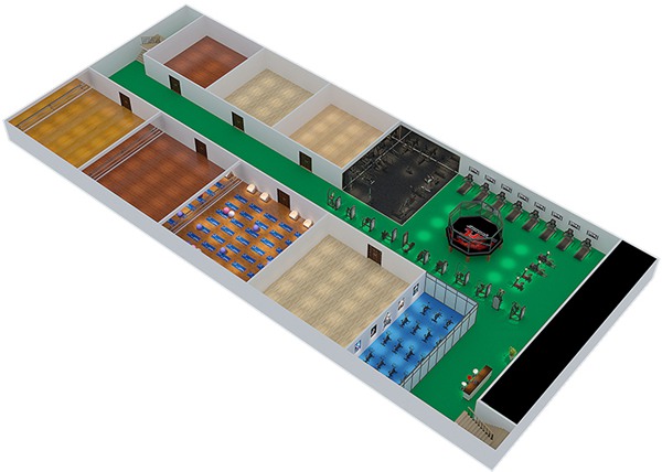 1800平方健身房配置方案-广西快盈VIII体育健身器材有限公司