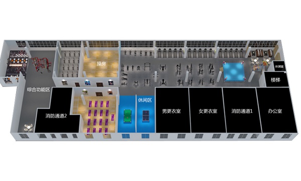 2000平方健身房配置方案-广西快盈VIII体育健身器材有限公司