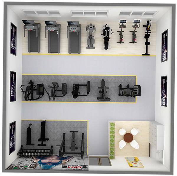 100平方健身房配置方案-广西快盈VIII体育健身器材有限公司