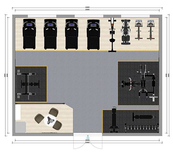 80平方健身房配置方案-广西快盈VIII体育健身器材有限公司