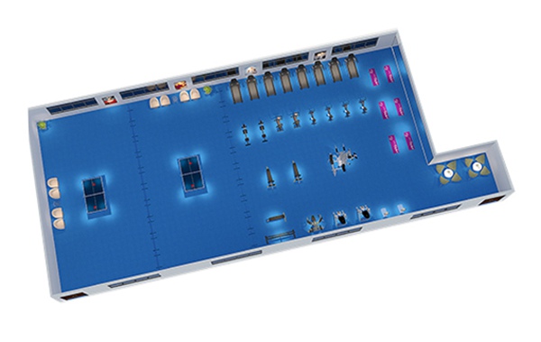 150平方健身房配置方案-广西快盈VIII体育健身器材有限公司